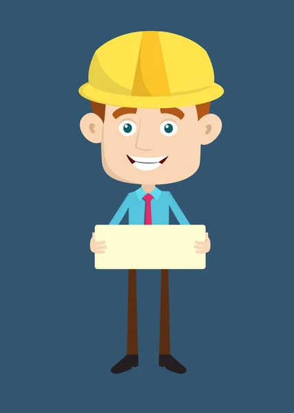 Engineer Builder Architect - Standing with Message Board — Stock Vector
