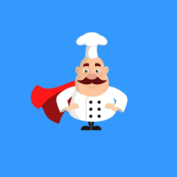 Fat Funny Chef - v kostýmu Super Hero — Stockový vektor