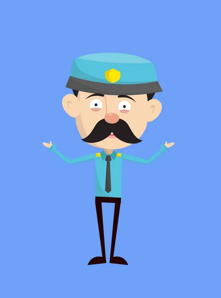 Cop policier drôle - Debout dans la pose de présentation — Image vectorielle