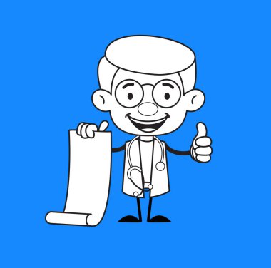 Jinekolog - Kağıt Parşömeni Tutmak ve Başparmakları Göstermek 