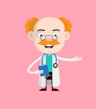 Tıbbi Profesyonel Doktor - Bir kitap tutuyor ve sunuyor