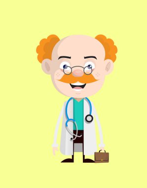 Tıbbi Uzman Doktor - Bir bavul tutuyor ve gitmeye hazır