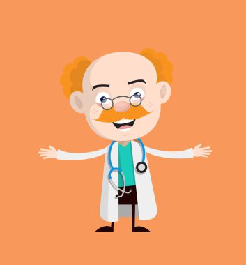 Profesyonel Tıp Doktoru Neşeli Poz Verin