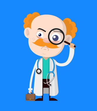 Tıbbi Profesyonel Doktor - Büyüteçle İzleniyor