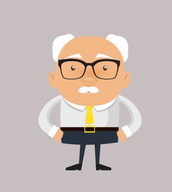 Eski patron iş adamı - mutlu bir ruh hali içinde