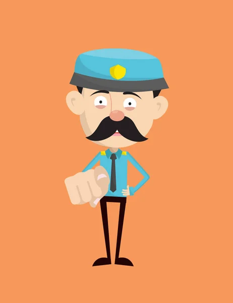 Policial engraçado policial - Rindo e apontando — Vetor de Stock