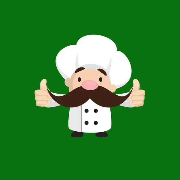 Funny Short Chef - Double Thumbs Up — Stockový vektor