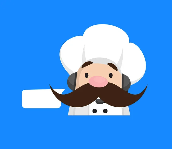 Funny Short Chef - Providing a Customer Service — Stock Vector