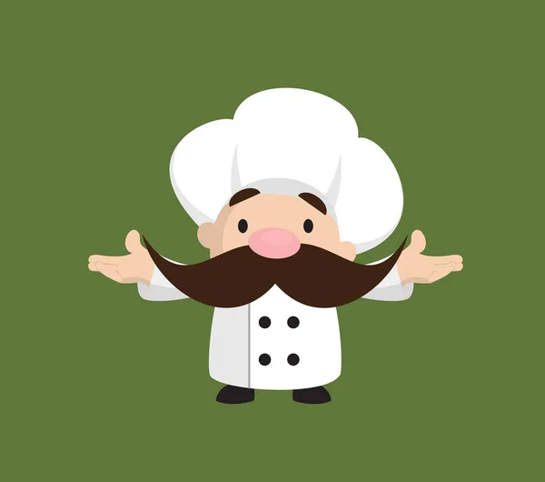 Funny Short Chef - Debout dans la pose de présentation — Image vectorielle