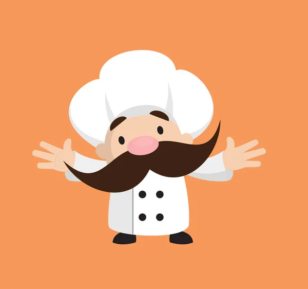 Chef corto divertido - En la alegre postura — Vector de stock