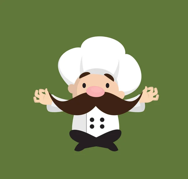 Funny Short Chef - Faire de la méditation — Image vectorielle