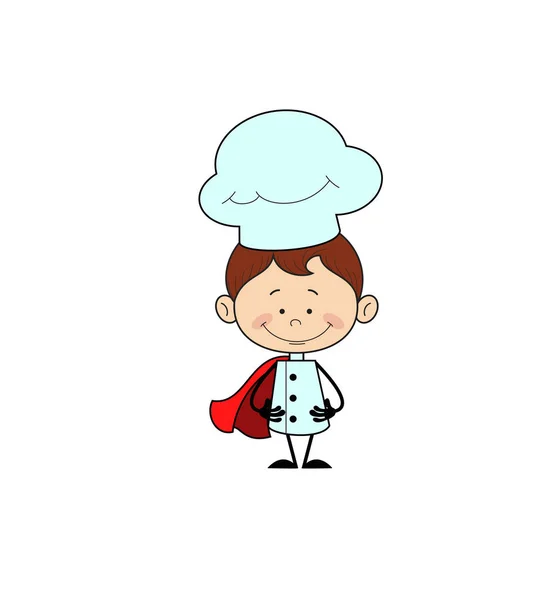 Cucina Chef personaggio - In costume da eroe super — Vettoriale Stock