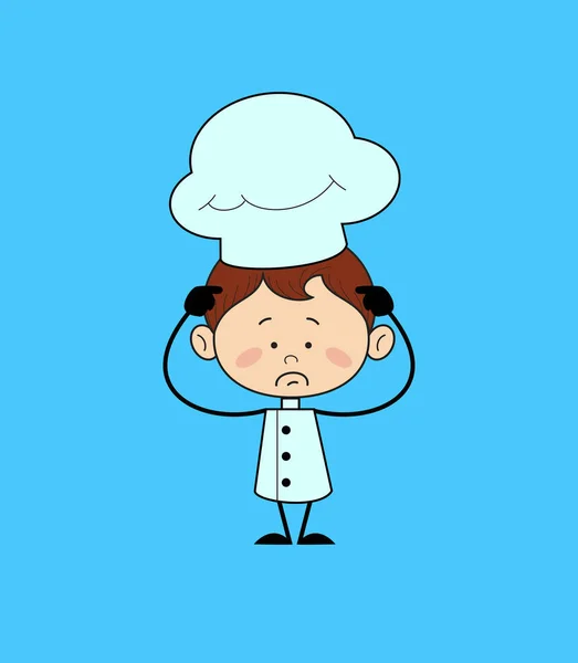 Chef de carácter de cocina - Preocupado — Vector de stock