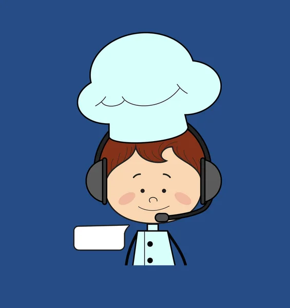 Kitchen Character Chef - Ügyfélszolgálat nyújtása — Stock Vector