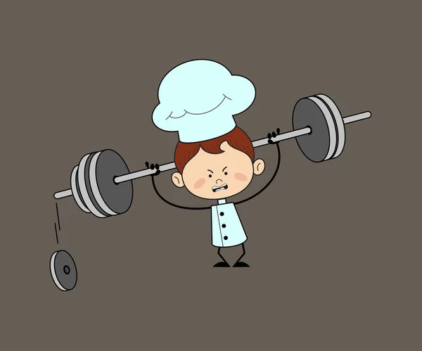 Mutfak Karakteri Şefi Ağırlık kaldırıyor