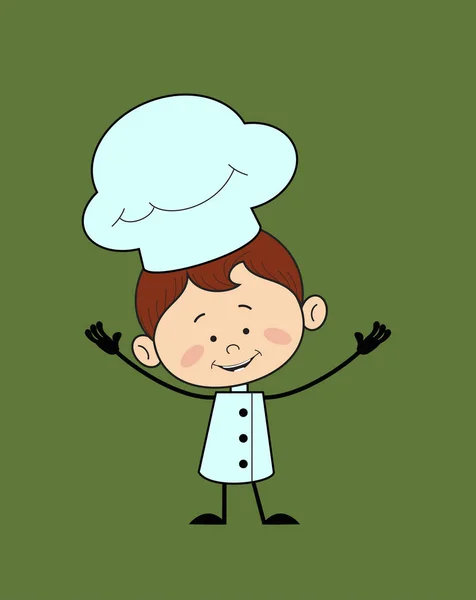 Chef de personagem de cozinha - Em dose alegre — Vetor de Stock