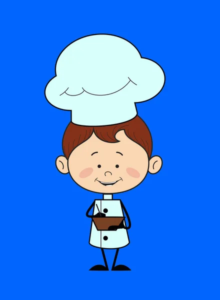 Kitchen Character Chef - Preparing Report in Happy Mood — Stock Vector