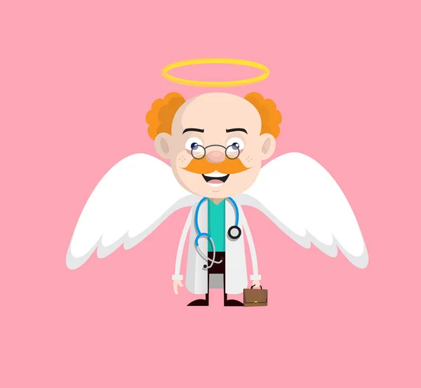 Medicul profesionist în costum de înger — Vector de stoc