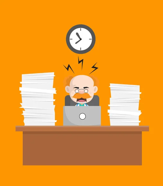 Medical Professional Doctor - Frustrated from Office Work — Stock Vector