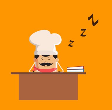Profesyonel Sevimli Şef - Ofis Masasında Uyumak