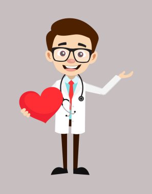 Profesyonel Doktor - Kalbi Tutmak ve Elle Göstermek