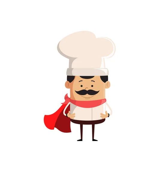 Επαγγελματική χαριτωμένο σεφ - σε σούπερ ήρωας κοστούμι — Διανυσματικό Αρχείο