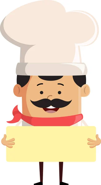 Симпатичный шеф-повар с доской объявлений — стоковый вектор