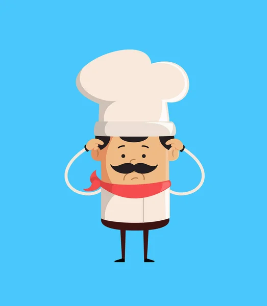 Professional Cute Chef - Worried — Stock Vector