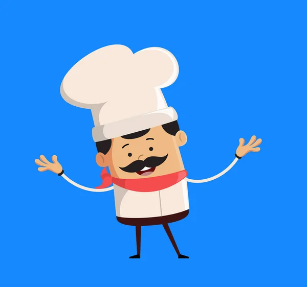 Profesional Lindo Chef - En alegre Pose — Vector de stock