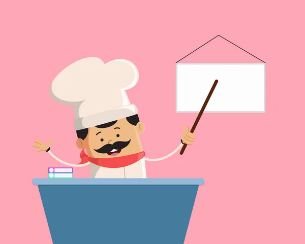 Profesjonalne słodkie kucharz - prezentacja na białej tablicy — Wektor stockowy