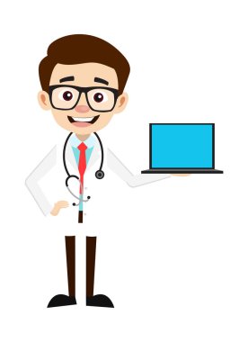 Profesyonel Doktor - Bir Dizüstü bilgisayar Sunar