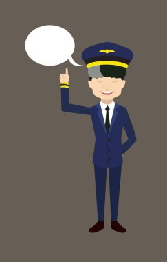 Pilot - Gülümseyen ve Konuşma Baloncuğuna Gösteren