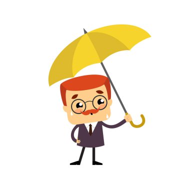 Satıcı Patron - Şemsiye ile Duran