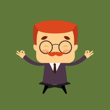 Satıcı Patron Adam - Meditasyon yapıyor