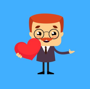 Satıcı Patron - Kalbi Tutan ve Elle Gösteren