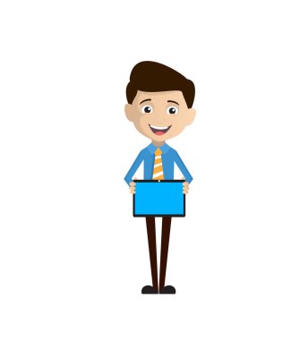 Satış elemanı - Bir Tablet Sunar