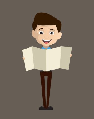 Satış elemanı - Katlanmış Kağıt Pankart Tutuyor