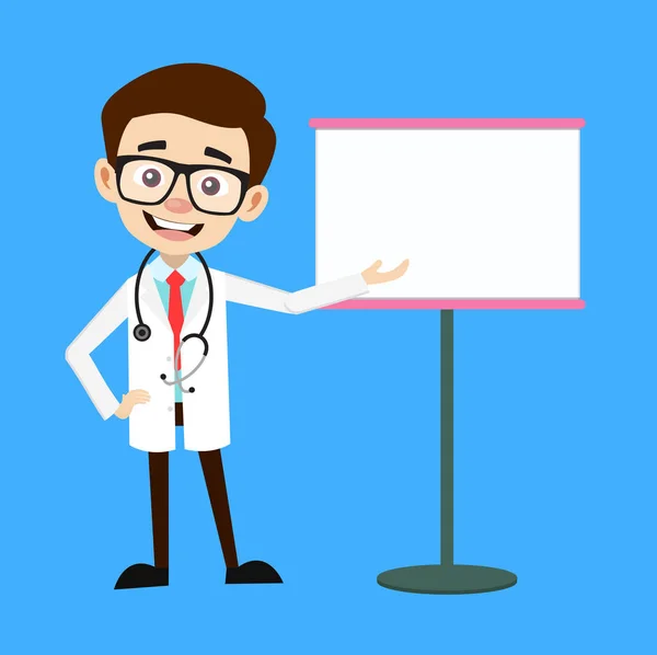 Professional Doctor - Εμφανίζονται σε λευκό πίνακα — Διανυσματικό Αρχείο
