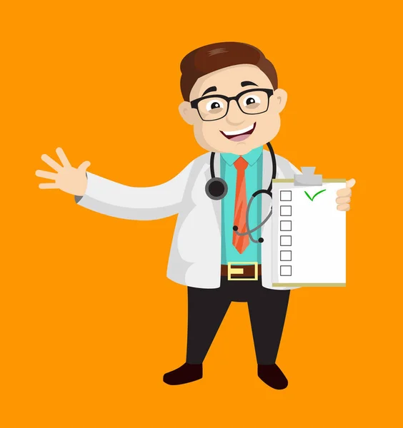 Professional Doctor - Een Checklist tonen — Stockvector