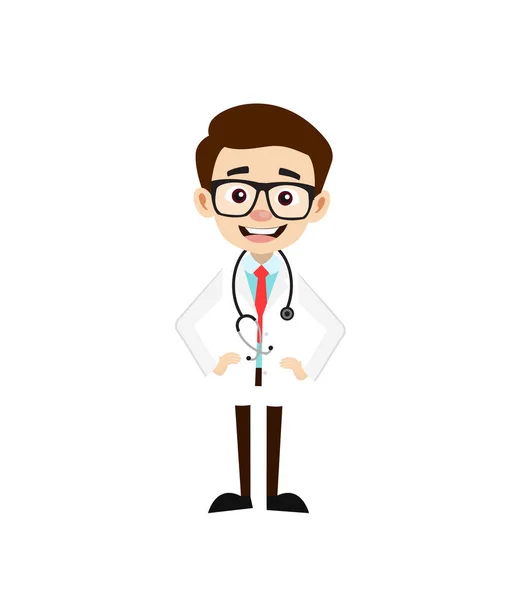 Médico profesional - de buen humor — Vector de stock