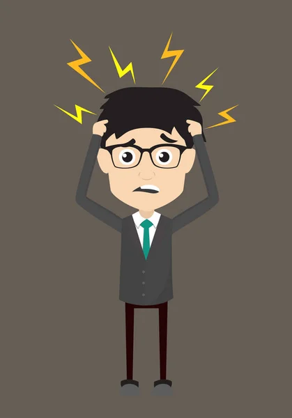 Professional Male - with Worried Face — Stock Vector