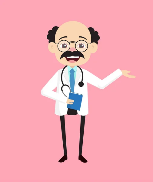 Psikiyatrist - Bir kitap tutuyor ve sunuyor