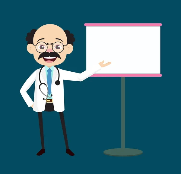 Professional Doctor - Showing on White Board — Stock Vector