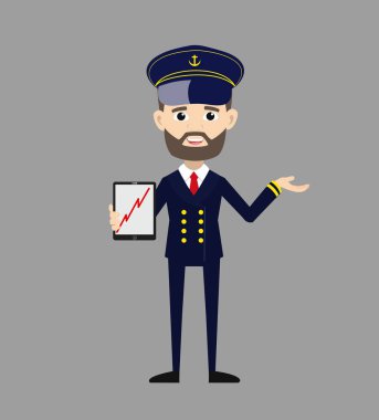 Gemi Kaptanı Pilot - Tablet 'te Kâr Büyütme Grafiği Sunar