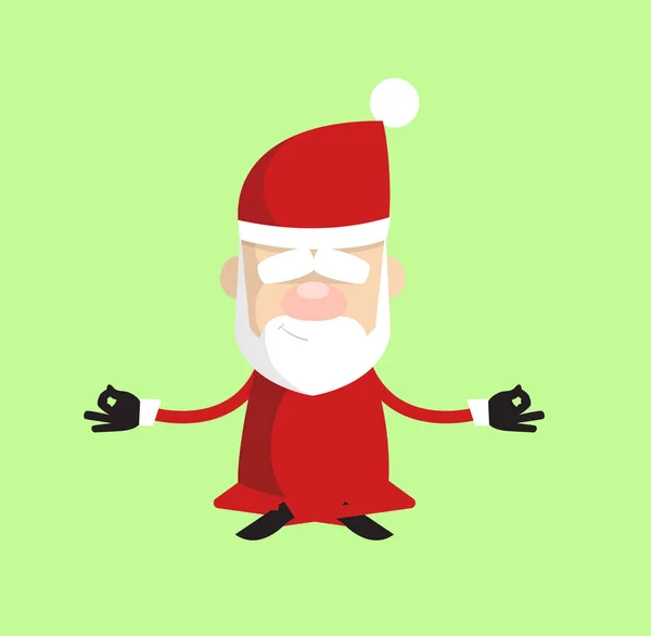 Enkel tecknad Santa - gör meditation — Stock vektor