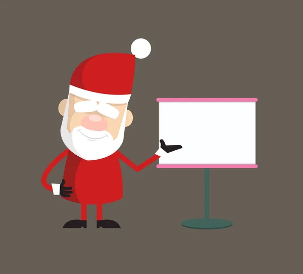 Caricature simple Santa - Affichage sur le tableau blanc — Image vectorielle
