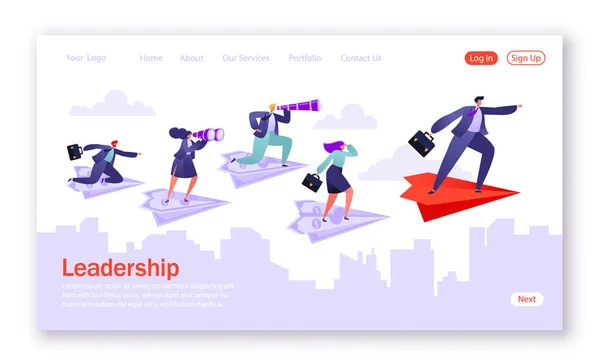 Conceito Landing Page Para Desenvolvimento Site Móvel Design Página Web —  Vetores de Stock