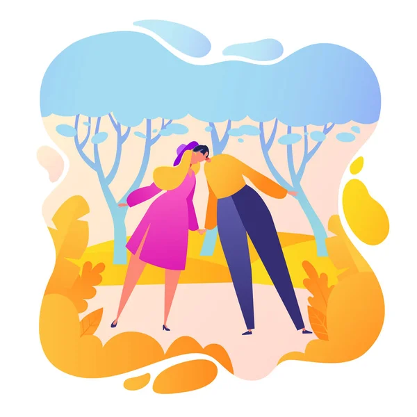 Romantický Vektorové Ilustrace Téma Příběh Lásky Šťastní Lidé Plochý Znak — Stockový vektor