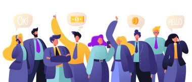 İş ekip çalışması kavramı. İnsanlar iş sorular karar, görüşmek.