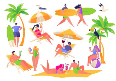 Yaz tatil Tema. Açık hava etkinliği ve dinlenme Sahilde. 